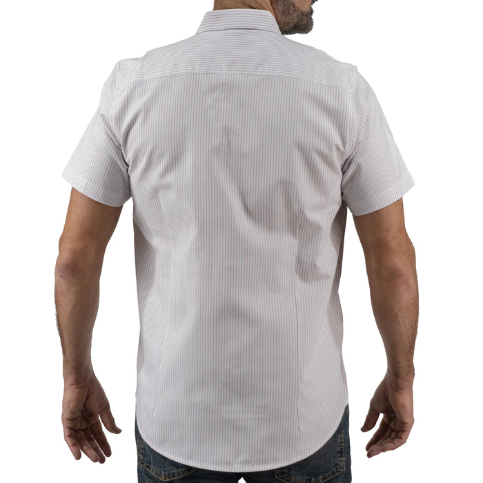 Camisa Rayas Rosa Manga Larga 100% Algodón 2605101