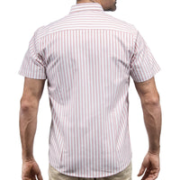 Camisa Rayas Roja Manga Corta 100% Algodón 2605103