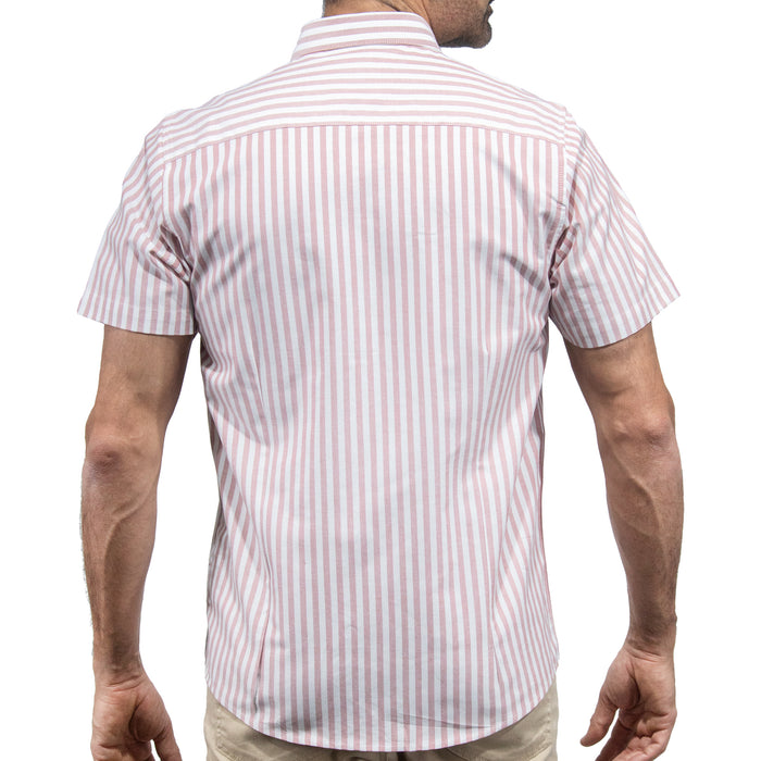 Camisa Rayas Roja Manga Corta 100% Algodón 2605103