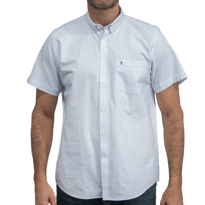 Camisa Cuadros Blanca Manga Corta 100% Algodón 2605105
