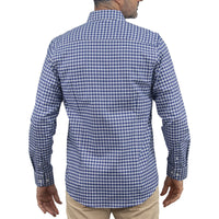 Camisa Cuadros Azul Manga Larga 100% Algodón 2606106