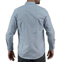 Camisa Cuadros Azul Manga Larga 100% Algodón 2606107