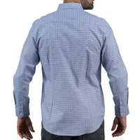 Camisa Cuadros Azul Manga Larga 100% Algodón 2606108