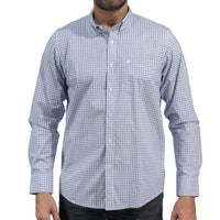 Camisa Cuadros Azul Manga Larga 100% Algodón 2606110
