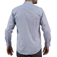 Camisa Cuadros Azul Manga Larga 100% Algodón 2606110