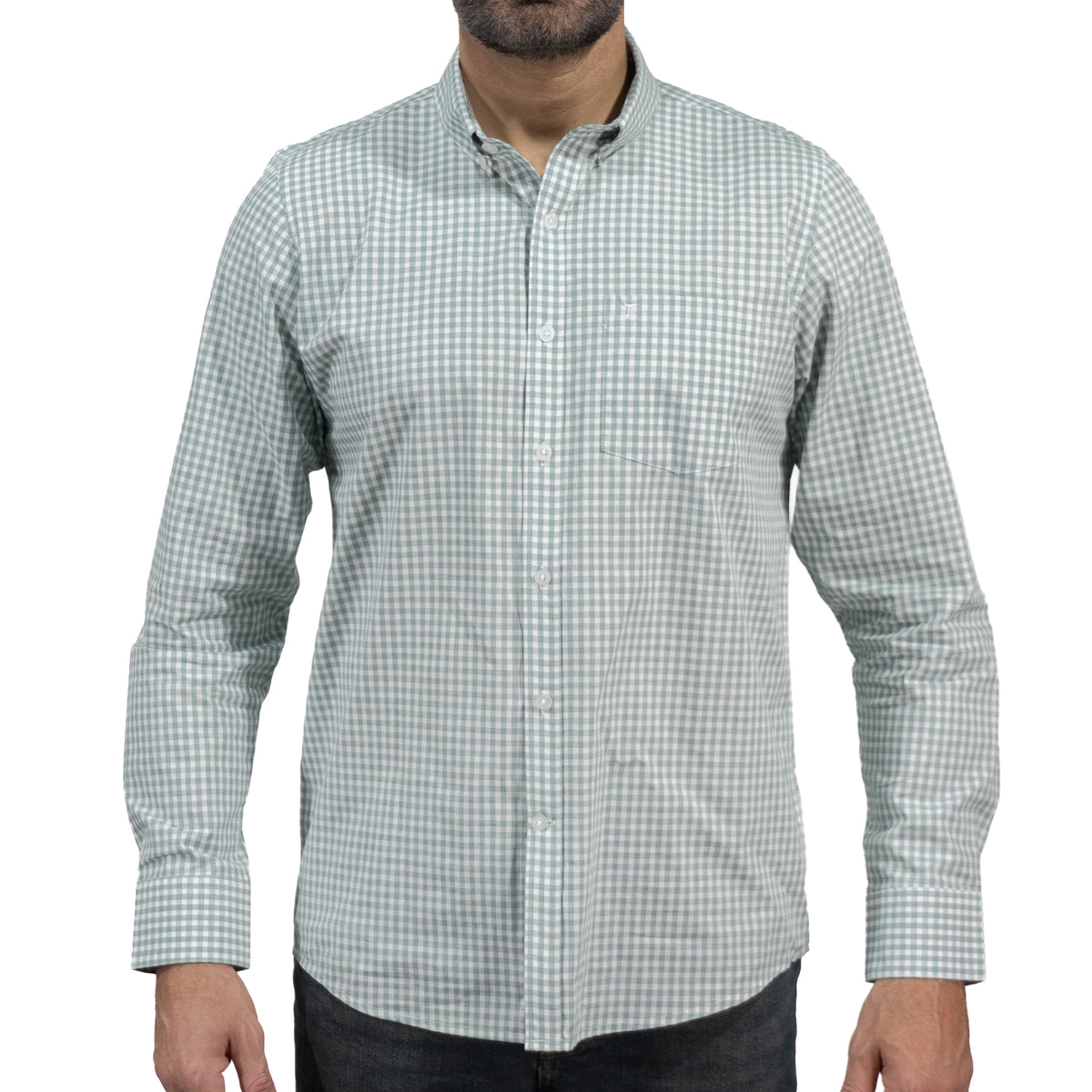 Camisa Cuadros Verde Manga Larga 100% Algodón 2606111