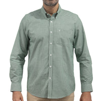 Camisa Cuadros Verde Manga Larga 100% Algodón 2606112