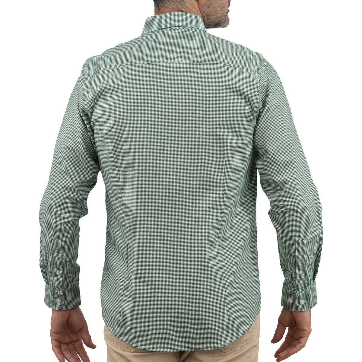 Camisa Cuadros Verde Manga Larga 100% Algodón 2606112