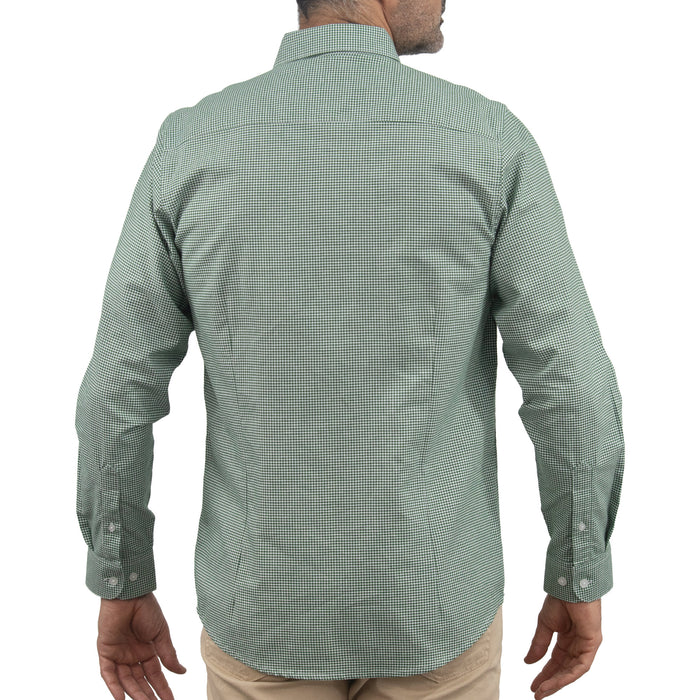 Camisa Cuadros Verde Manga Larga 100% Algodón 2606112