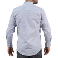 Camisa Cuadros Azul Manga Larga 100% Algodón 2606114