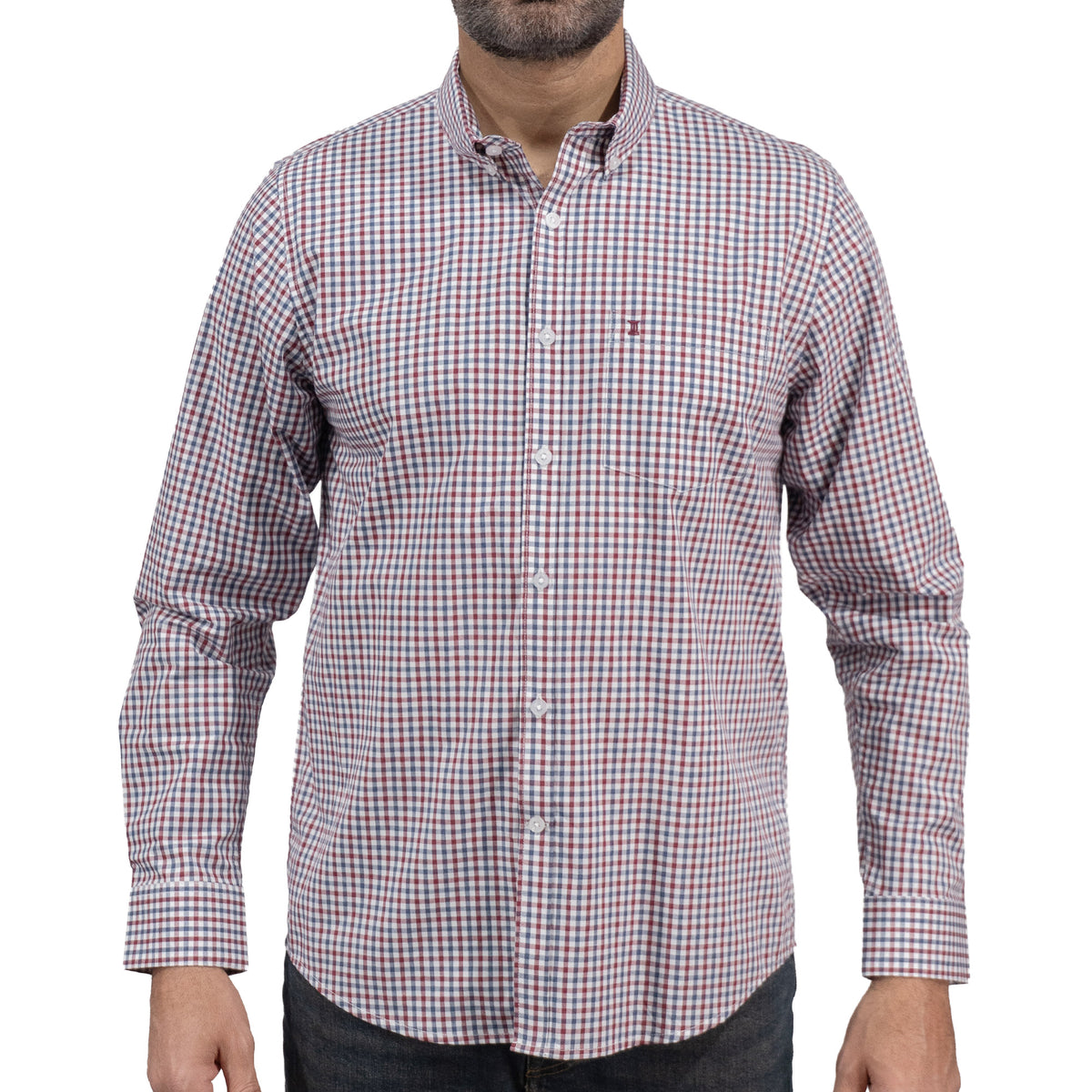 Camisa Cuadros Roja Manga Larga 100% Algodón 2606115