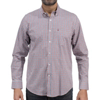 Camisa Cuadros Roja Manga Larga 100% Algodón 2606115