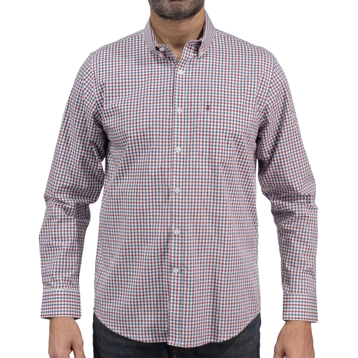 Camisa Cuadros Roja Manga Larga 100% Algodón 2606115