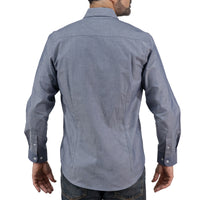 Camisa Cuadros Azul Manga Larga 100% Algodón 2606117