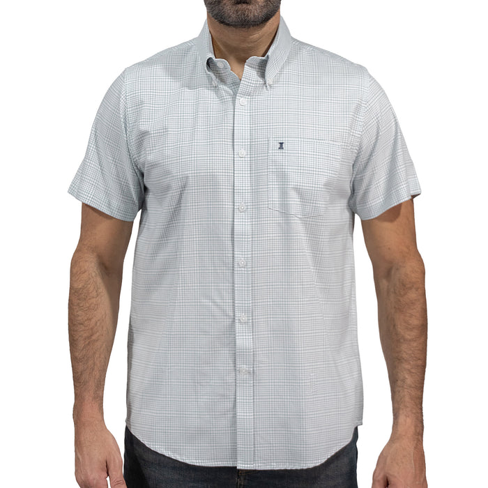Camisa Cuadros Gris Manga Corta 100% Algodón 2606119