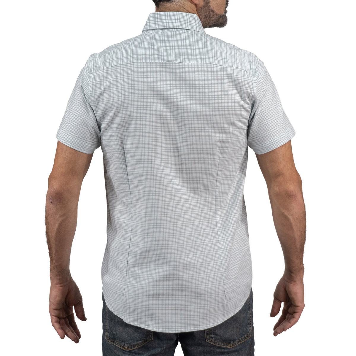 Camisa Cuadros Gris Manga Corta 100% Algodón 2606119