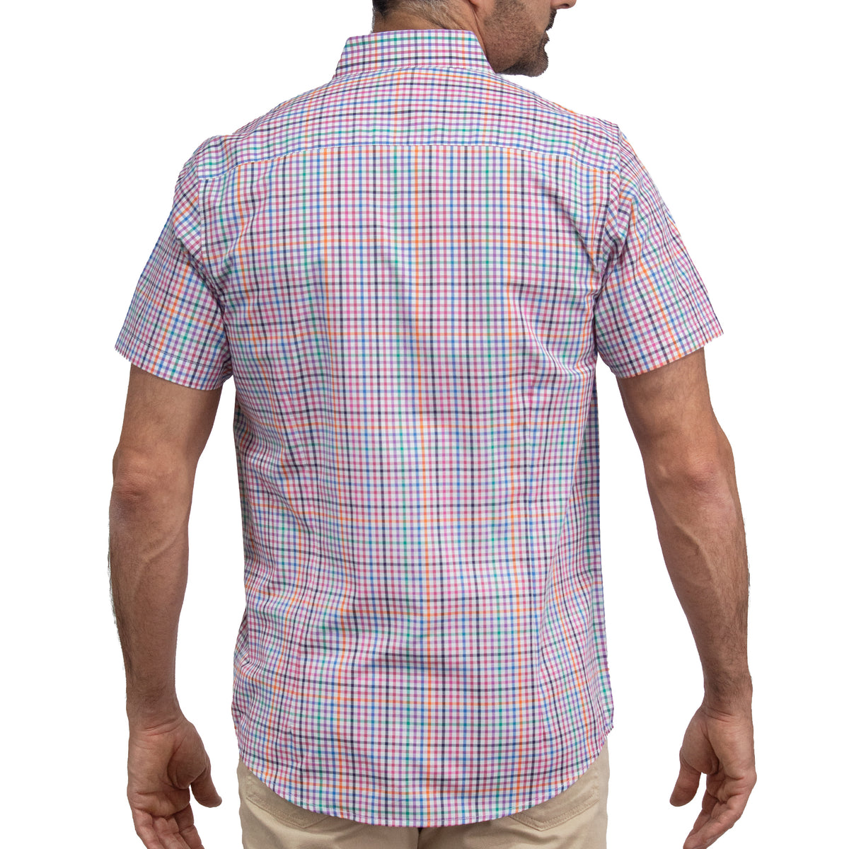 Camisa Cuadros Multicolor Manga Corta 100% Algodón 2606121
