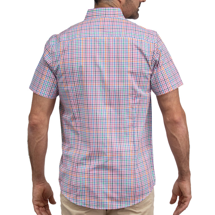Camisa Cuadros Multicolor Manga Corta 100% Algodón 2606121