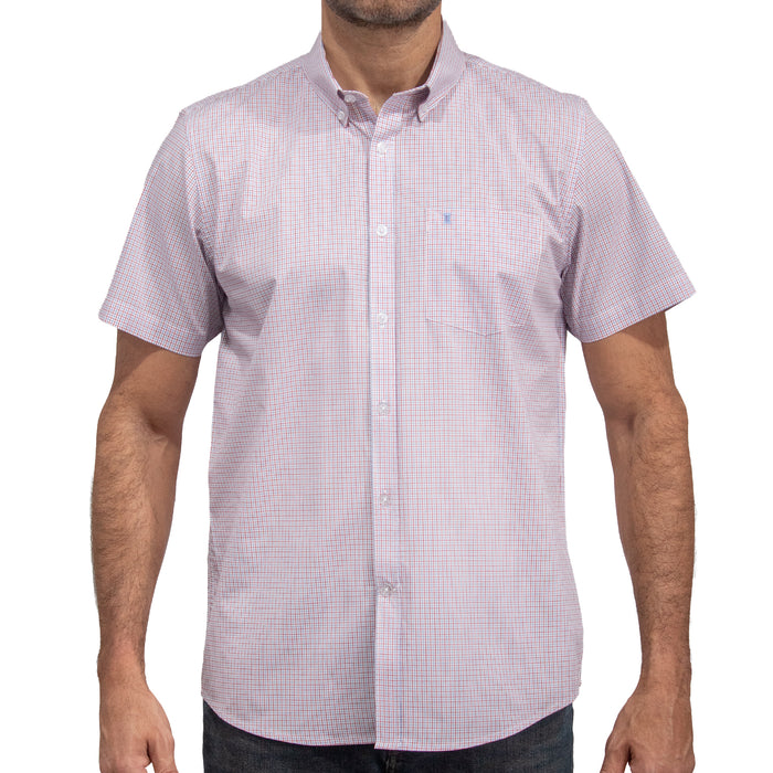 Camisa Cuadros Roja Manga Corta 100% Algodón 2606122