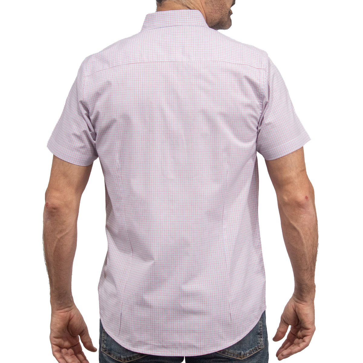Camisa Cuadros Roja Manga Corta 100% Algodón 2606122