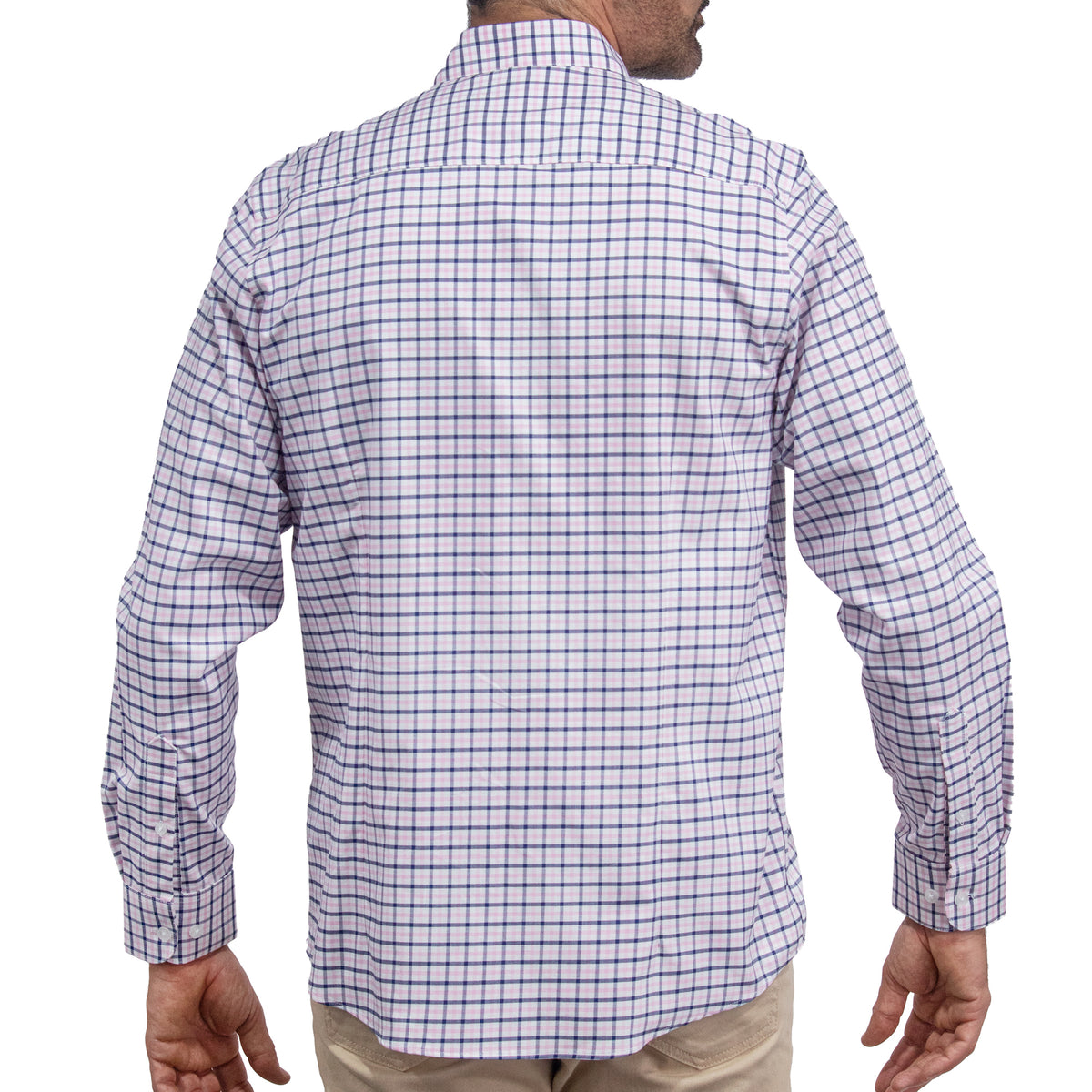Camisa Cuadros Rosa Manga Larga 100% Algodón 2606123