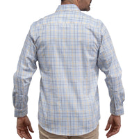 Camisa Cuadros Azul Manga Larga 100% Algodón 2606124