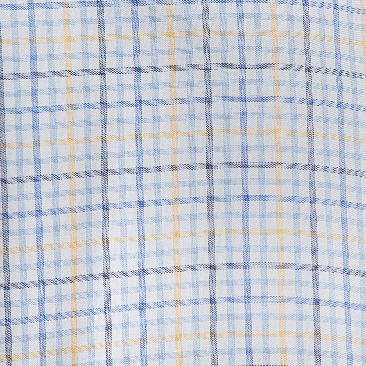 Camisa Cuadros Azul Manga Larga 100% Algodón 2606124
