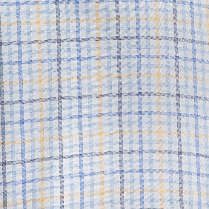 Camisa Cuadros Azul Manga Larga 100% Algodón 2606124