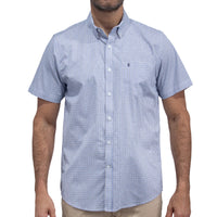 Camisa Cuadros Azul Manga Corta 100% Algodón 2606127