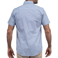 Camisa Cuadros Azul Manga Corta 100% Algodón 2606127