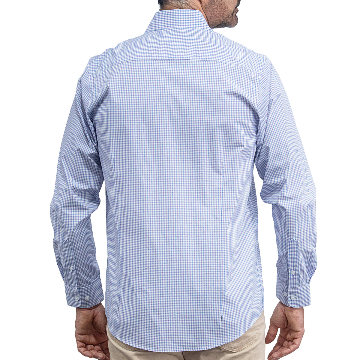 Camisa Cuadros Morada Manga Larga 100% Algodón 2607130