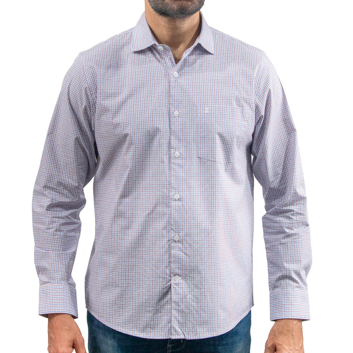 Camisa Cuadros Roja Manga Larga 100% Algodón 2607138