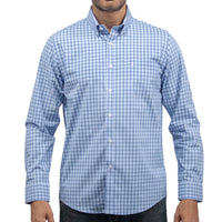 Camisa Cuadros Azul Manga Larga 100% Algodón 2607140