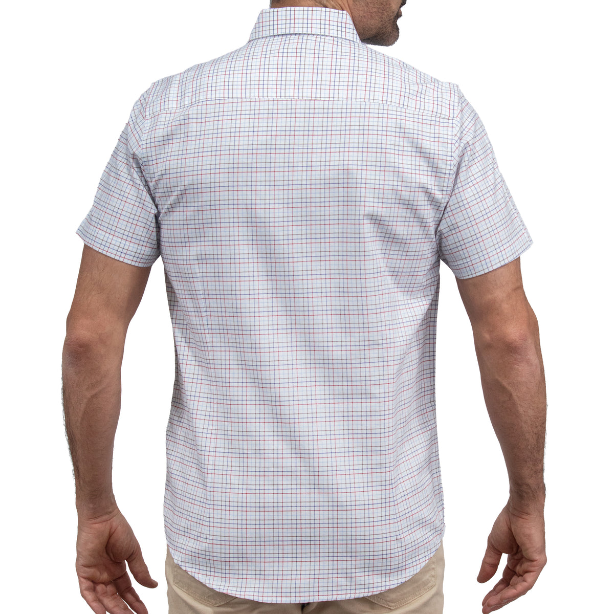 Camisa Cuadros Blanca Manga Corta 100% Algodón 2607141