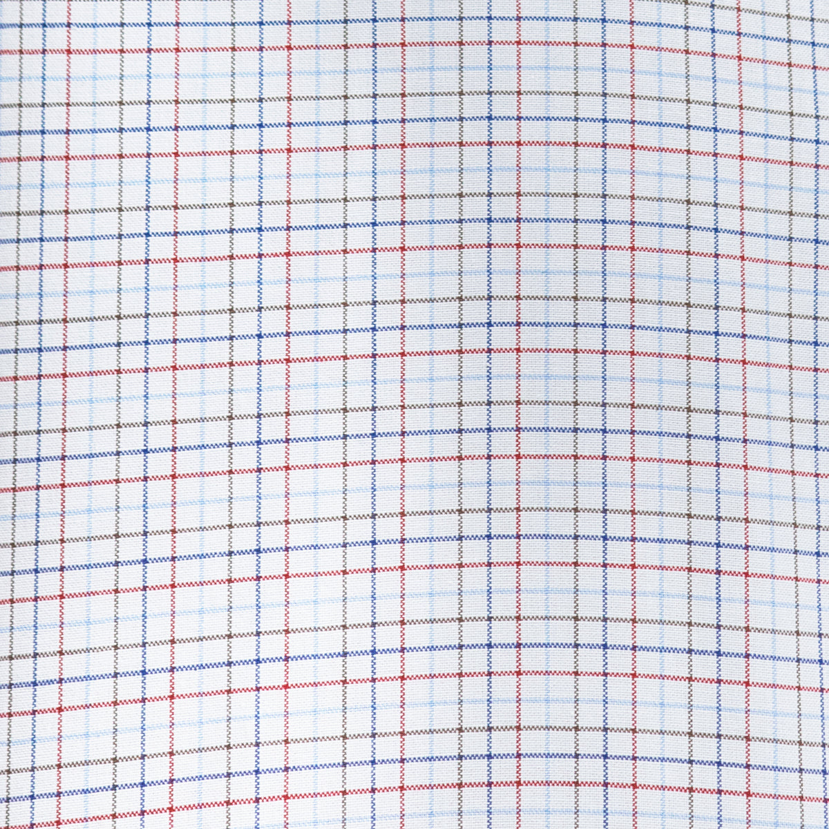 Camisa Cuadros Blanca Manga Corta 100% Algodón Talla Extra 2607141