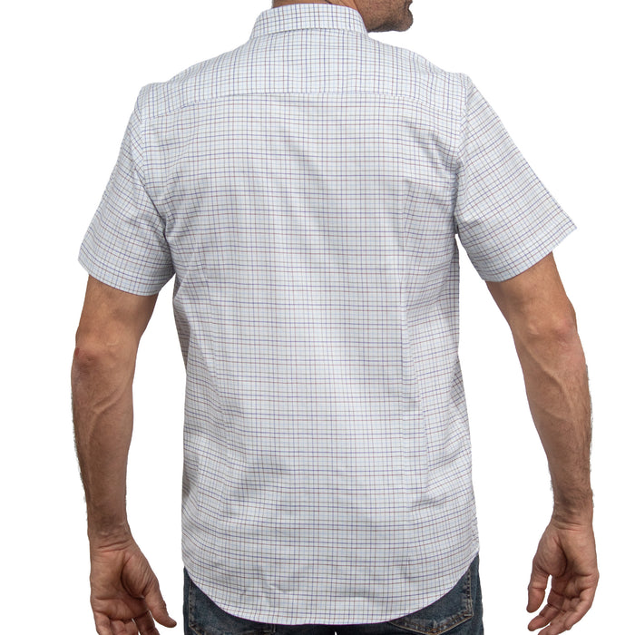 Camisa Cuadros Blanca Manga Corta 100% Algodón 2607142