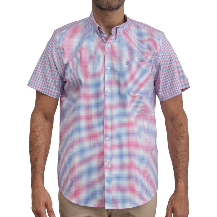 Camisa Cuadros Roja Manga Corta 100% Algodón 2607143