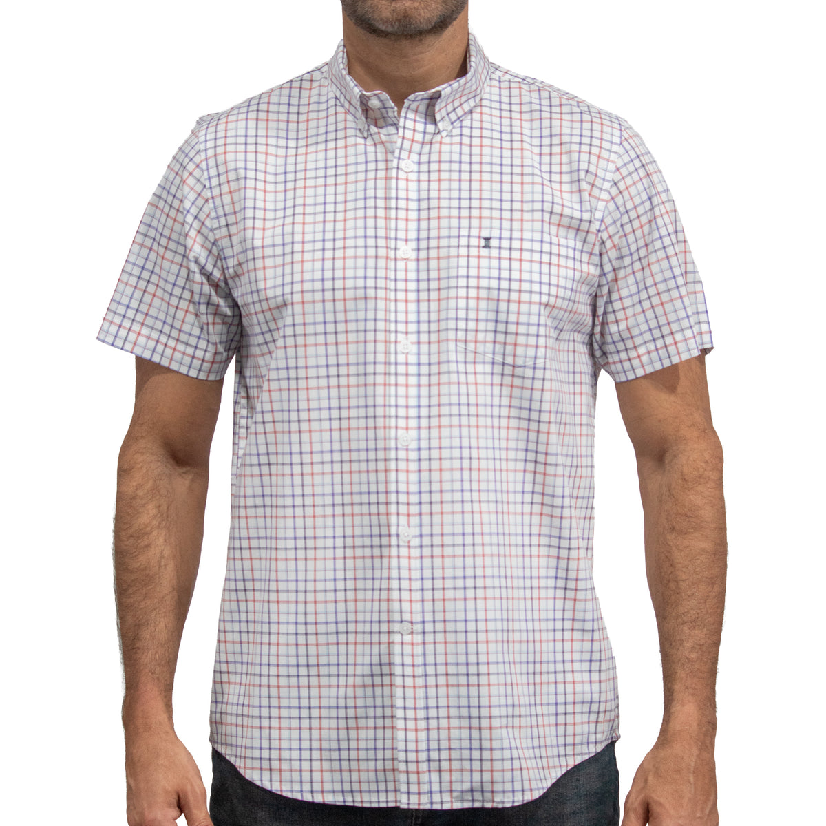Camisa Cuadros Multicolor Manga Corta 100% Algodón 2607147