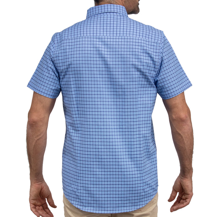 Camisa Cuadros Azul Manga Corta 100% Algodón 2607148