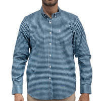 Camisa Cuadros Azul Manga Larga 100% Algodón 2608159
