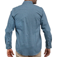 Camisa Cuadros Azul Manga Larga 100% Algodón 2608159