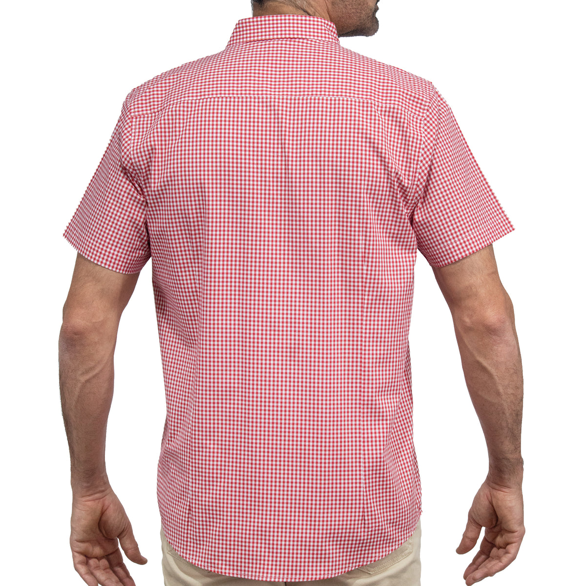 Camisa Cuadros Roja Manga Corta 100% Algodón 2608166