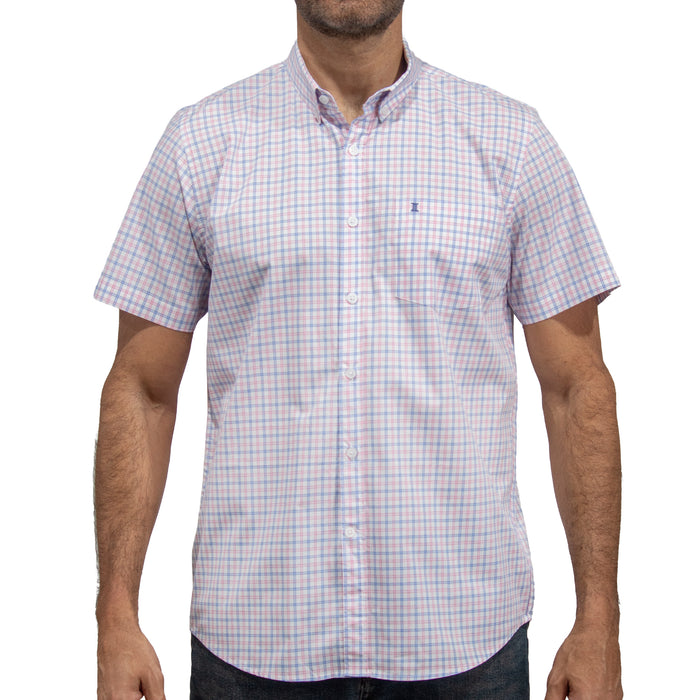 Camisa Cuadros Blanca Manga Corta 100% Algodón 2609198