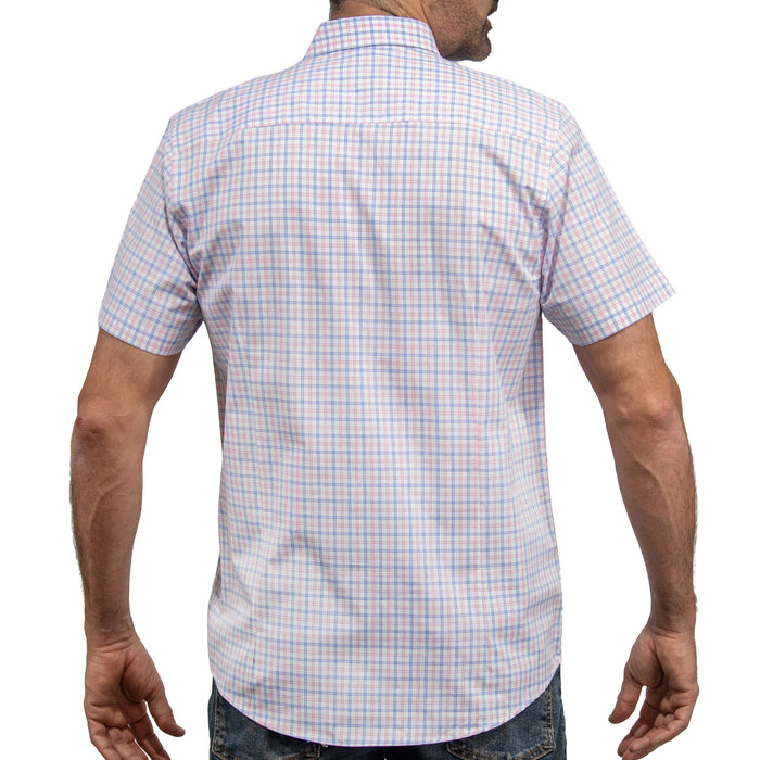 Camisa Cuadros Blanca Manga Corta 100% Algodón 2609198