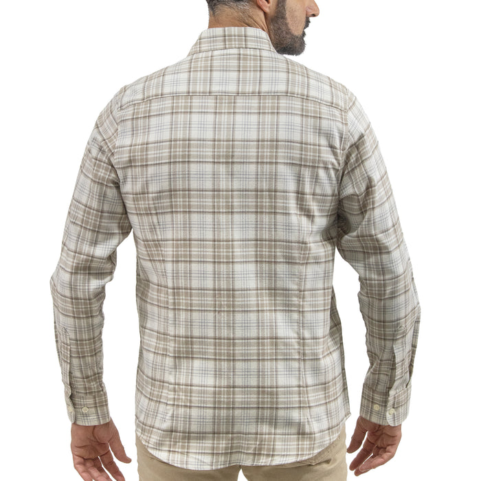 Camisa Franela Café Cuadros Manga Larga 2609219