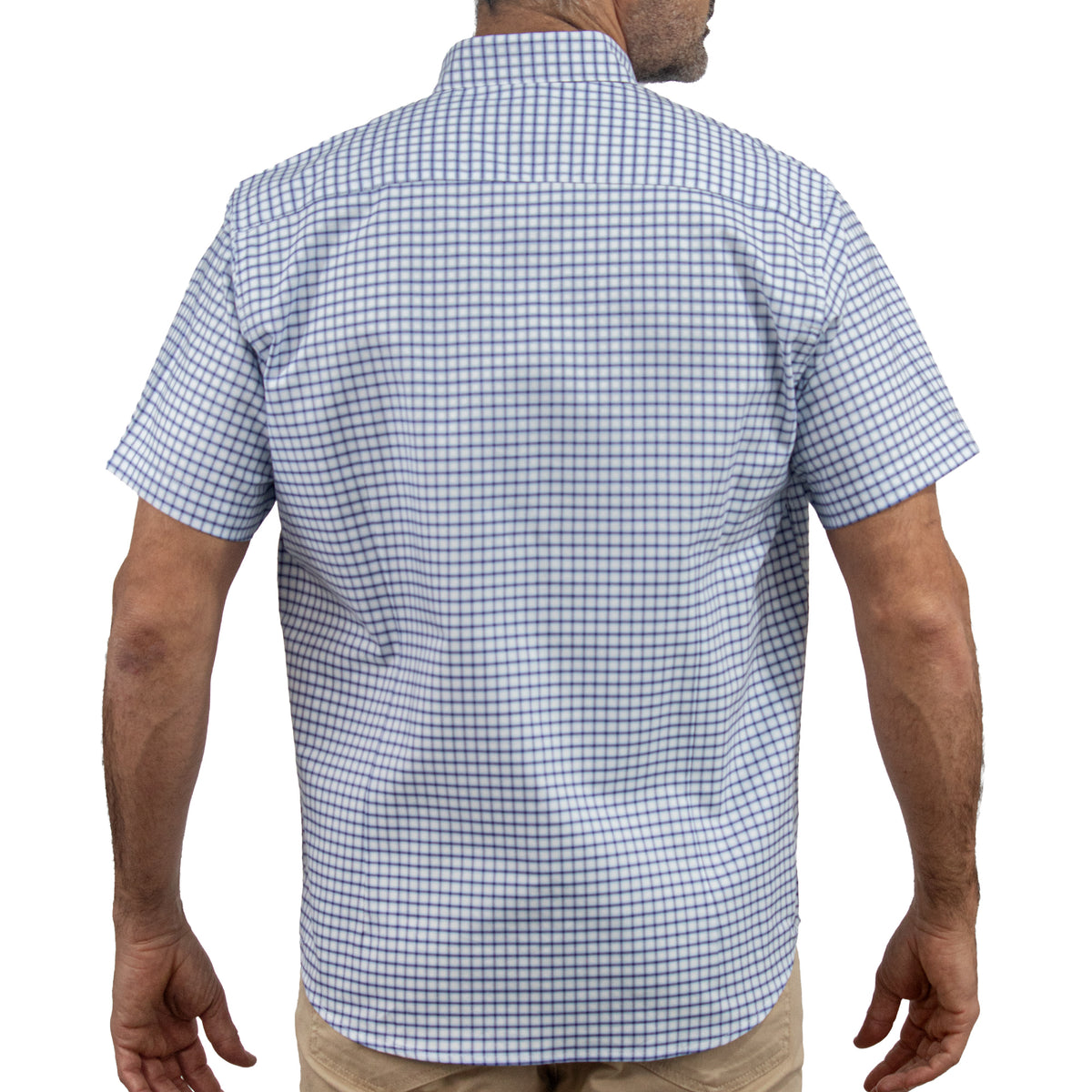 Camisa Azul de Cuadros Manga Corta 100% Algodón 2510288