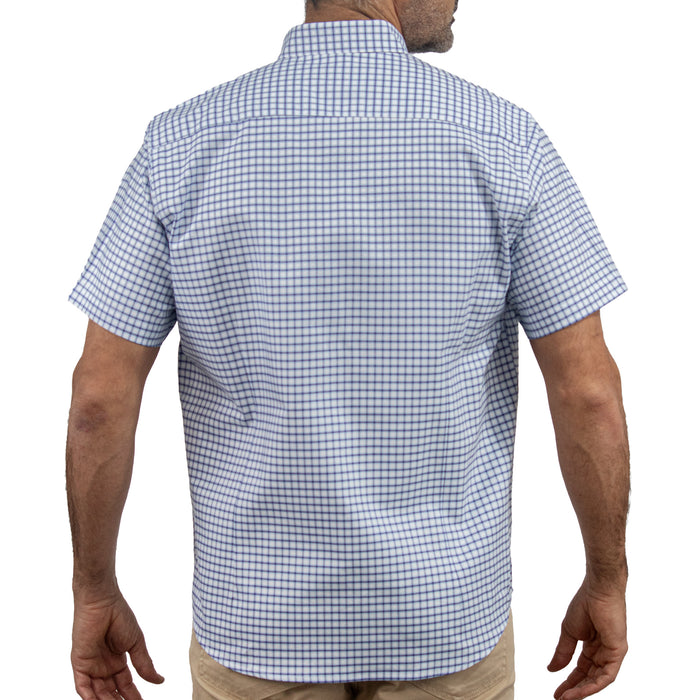 Camisa Azul de Cuadros Manga Corta 100% Algodón 2510288