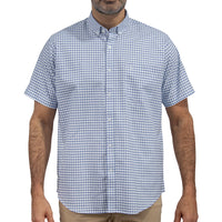 Camisa Azul de Cuadros Manga Corta 100% Algodón 2510288