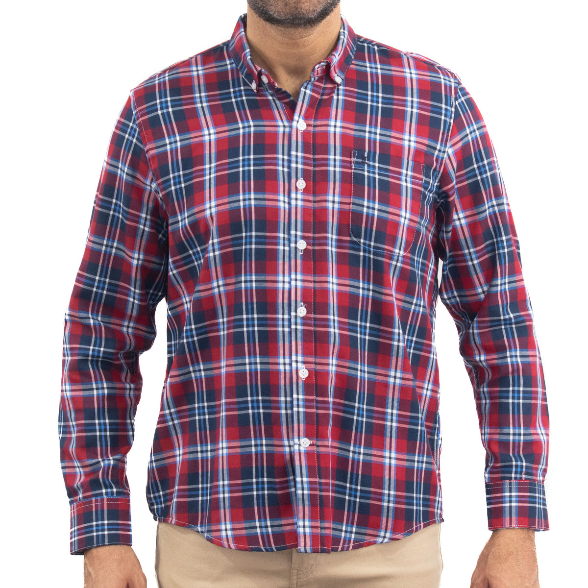 Camisa de Cuadros Roja con Manga Larga 2210409