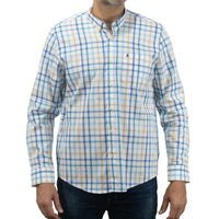 Camisa de Cuadros Azul con Manga Larga 100% Algodón 2215077-2